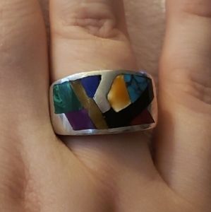 Sterling silver semi precious gem ring
